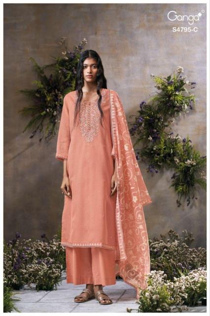 Ganga dusnea 4795 bemberg dress materials wholesale
